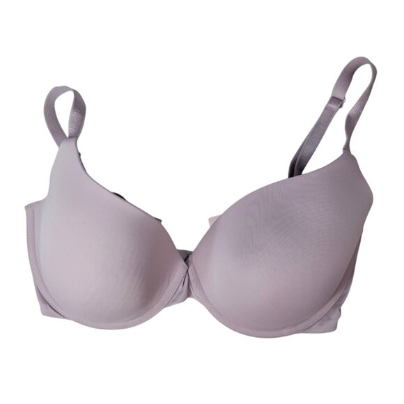 Victoria's Secret Seamless T Shirt Bra Purple 32DDD Underwire Lightly Lined Demi - Picture 1 of 12